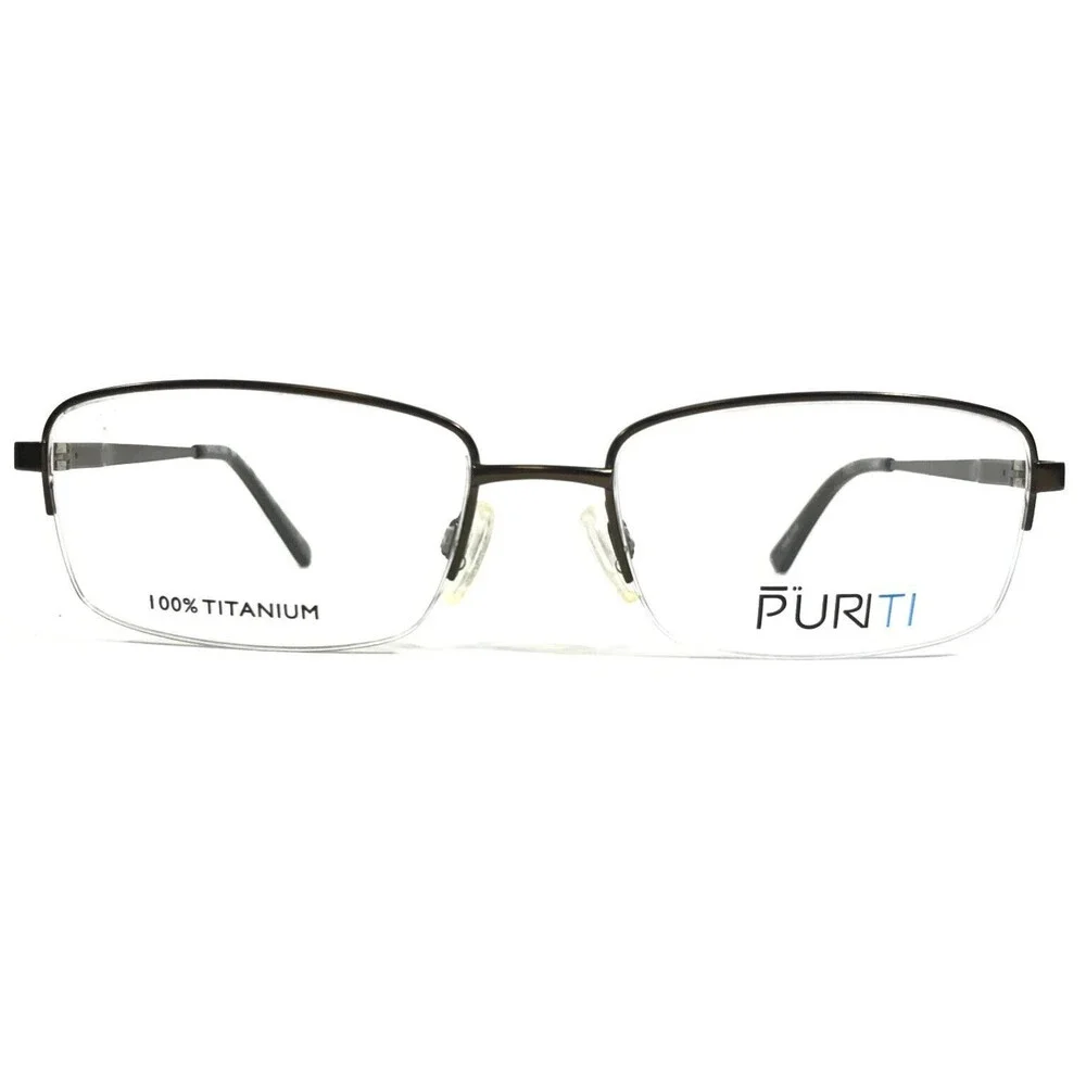 Puriti Eyeglasses Frames PR 5602 GREEN KHAKI Rectangular Half Rim 54-18-145